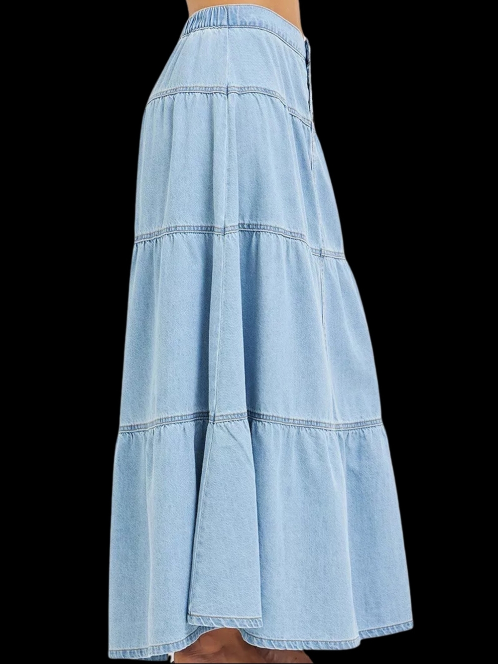 RISEN High Rise Ruffle Long Skirts - Picture 2 of 3